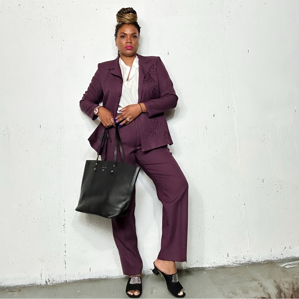 Vintage Women's Deep Purple Pantsuit - Picture 5 of 14